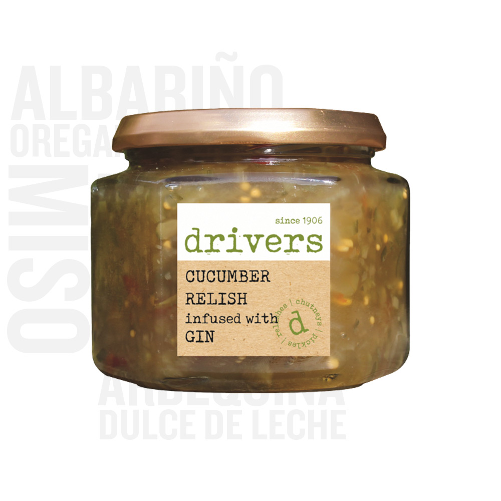 Drivers - Cucumber Relish Infused Whit Gin 350g